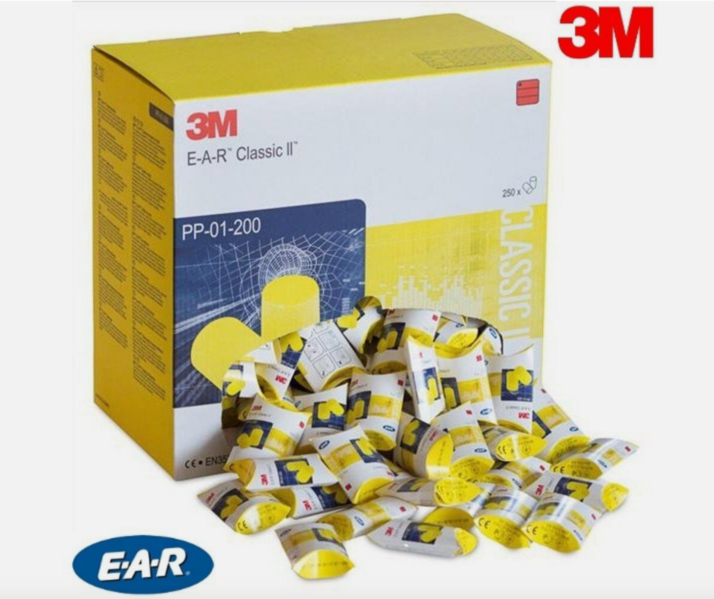 3M EAR Classic Foam Ear Plugs, Sleep Aid, SNR 28dB Factory Sealed 100% Hygienic