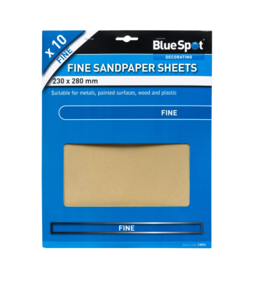 Blue Spot Tools 19851 BlueSpot 10 PCE Fine Sandpapers, 230 x 280 mm