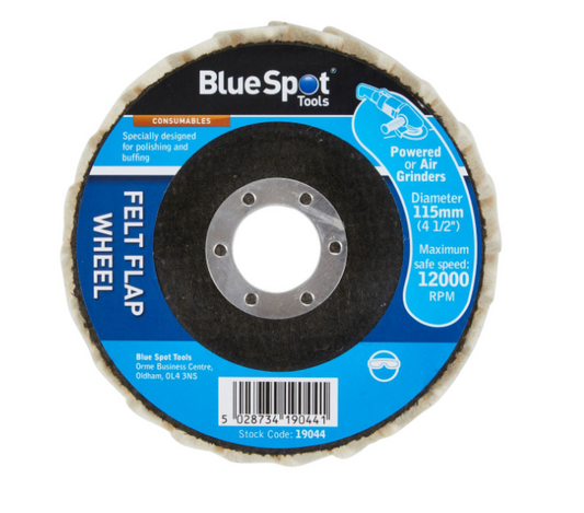 BLUESPOT TOOLS 19044 115mm (4.5") Felt Flap Wheel