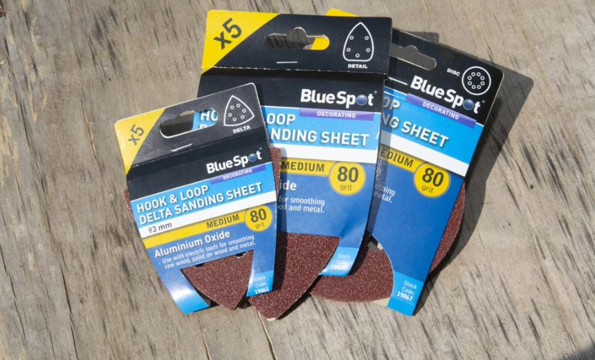 Bluespot 19861 93mm 5 Pack 80 Grit Delta Sanding Sheets