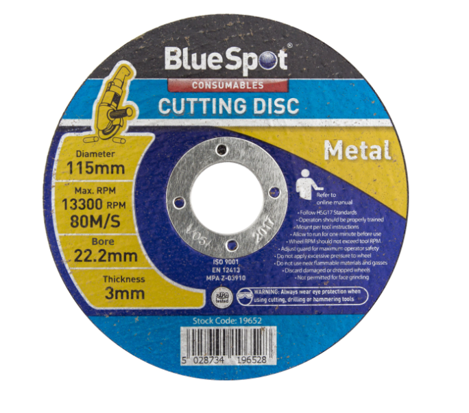 Bluespot 19652 115MM (4.5") Metal Cutting Disc