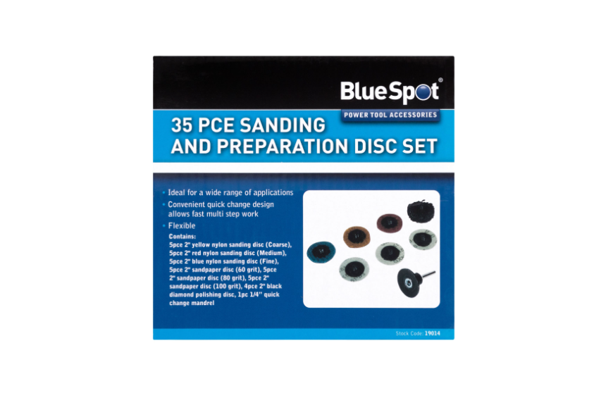 BlueSpot Tools 19014 35PCE Sanding and Preparation Disc Set