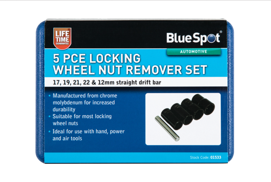 Blue Spot 01533 BlueSpot 5 PCE Locking Wheel Nut Remover Set