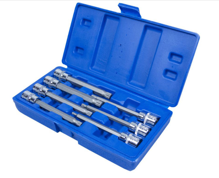 BlueSpot Tools - 3/8in Drive Extra Long Spline Socket Bit Set, 7 Piece 01512