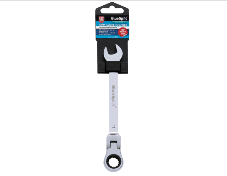 BlueSpot 05107 180 Flexible Head Ratchet Spanner 13mm