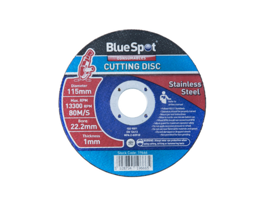 Bluespot 19666 Metal Cutting Discs 1 mm Ultra Thin 4 1/2" 115 mm from Steel